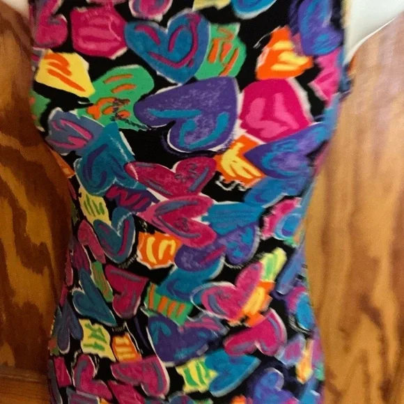 Vintage 80s bright hearts unitard - Picture 11 of 12